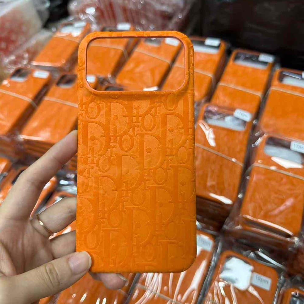 Dior Oblique Embossed Premium Leather & Velvet iPhone Case