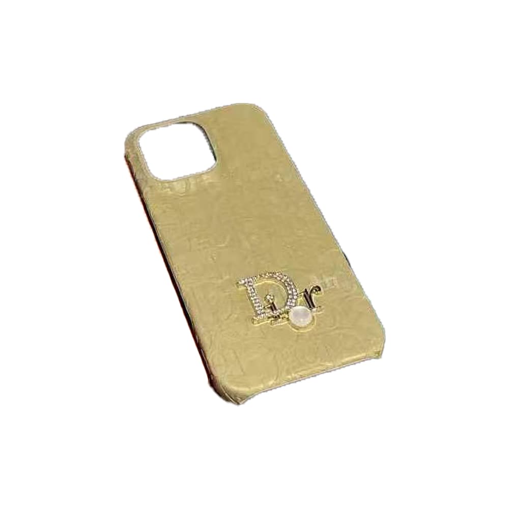 Dior Oblique Pattern with Crystal & Pearl Accents iPhone Case