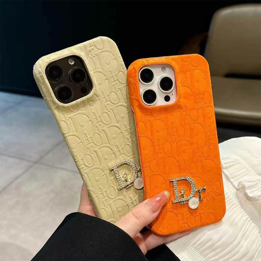 Dior Oblique Pattern with Crystal & Pearl Accents iPhone Case