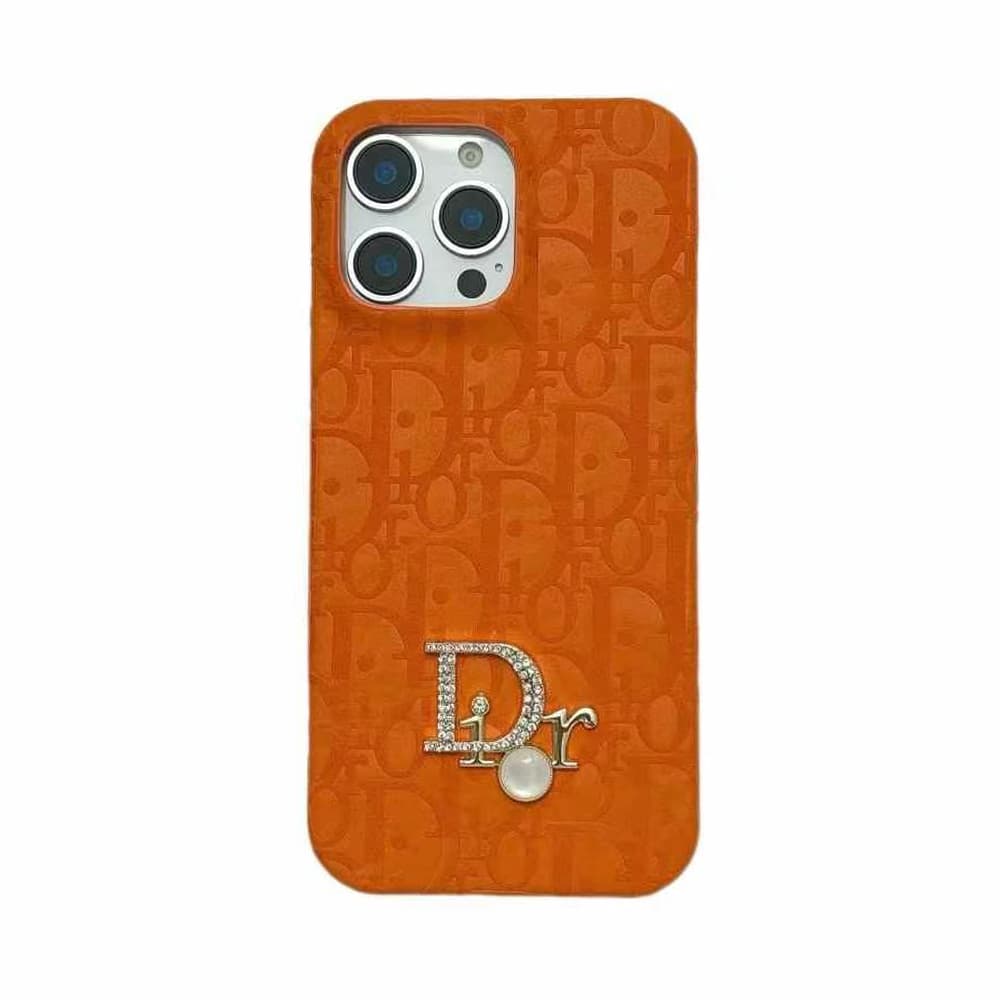 Dior Oblique Pattern with Crystal & Pearl Accents iPhone Case