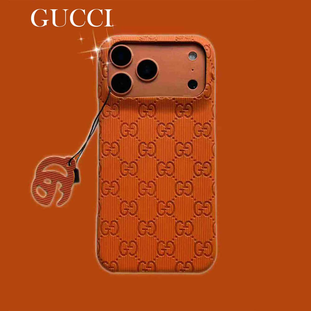 Gucci Embossed GG Pattern with Detachable Charm iPhone Case in 10 Colors