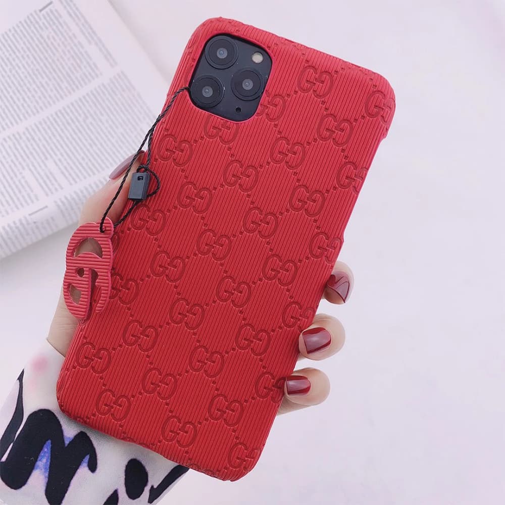Gucci Embossed GG Pattern with Detachable Charm iPhone Case in 10 Colors
