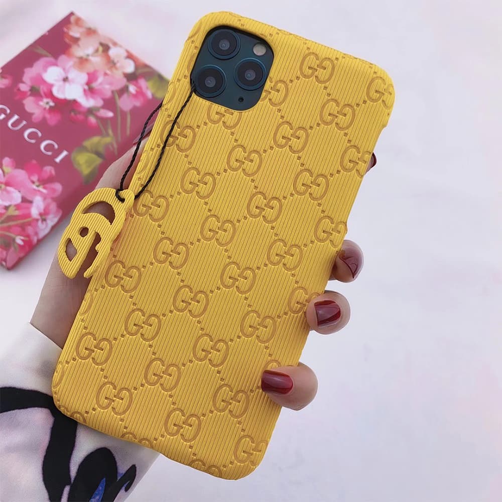 Gucci Embossed GG Pattern with Detachable Charm iPhone Case in 10 Colors