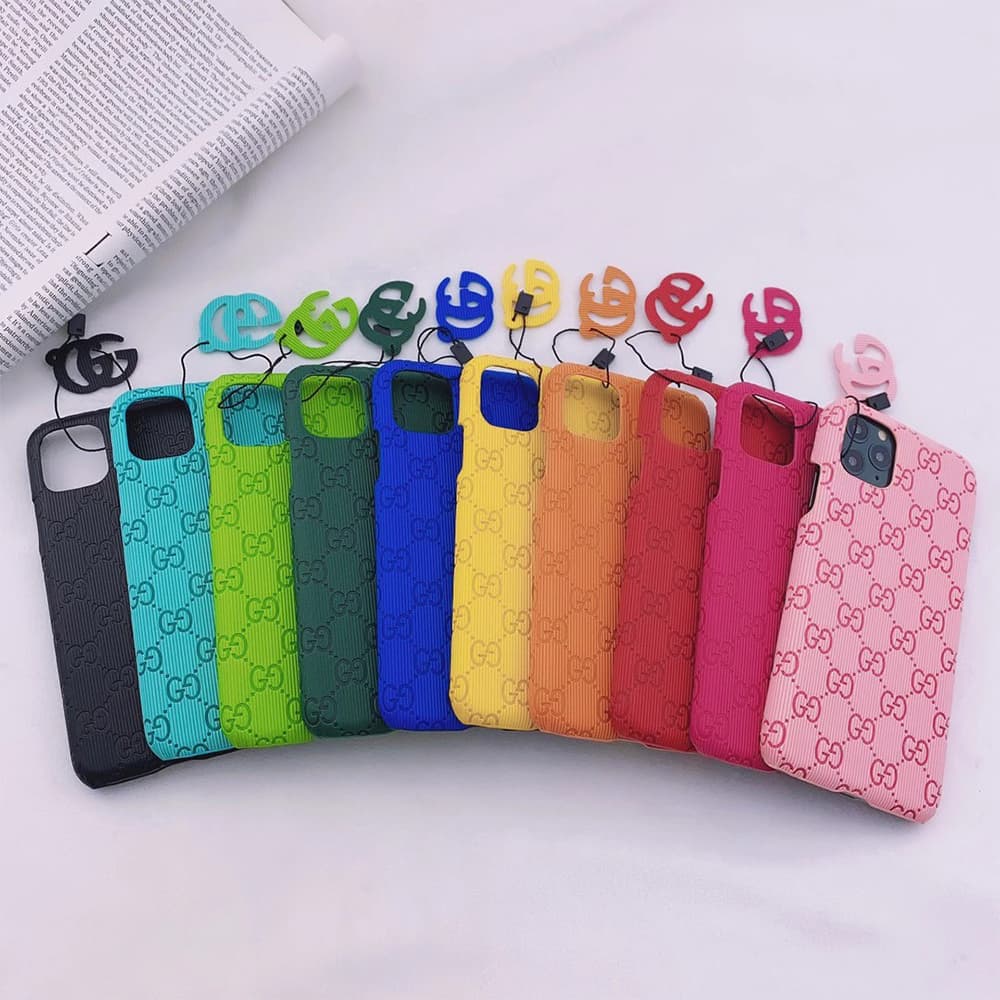 Gucci Embossed GG Pattern with Detachable Charm iPhone Case in 10 Colors