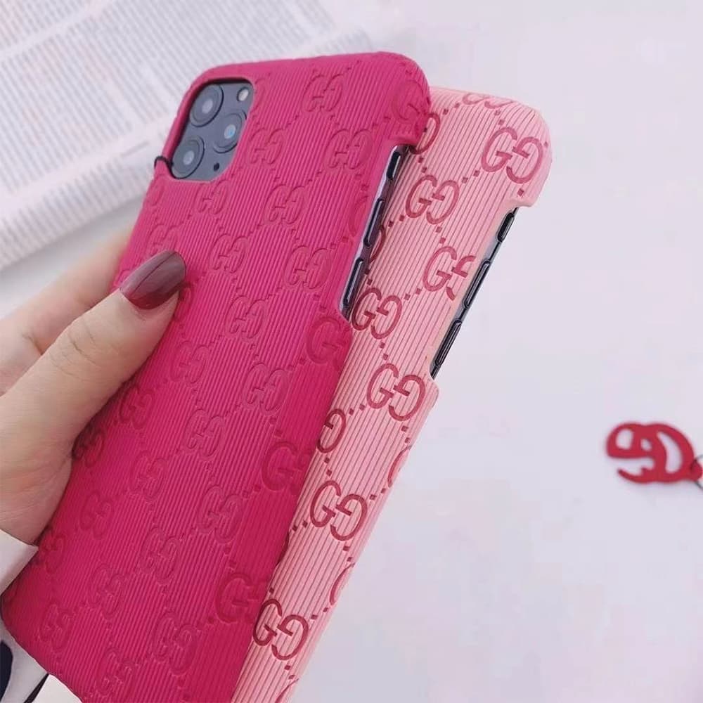 Gucci Embossed GG Pattern with Detachable Charm iPhone Case in 10 Colors