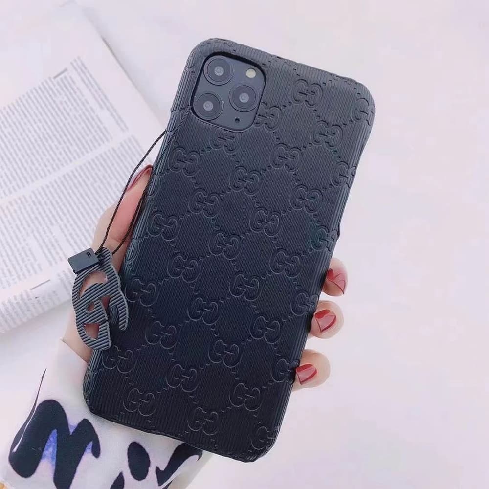 Gucci Embossed GG Pattern with Detachable Charm iPhone Case in 10 Colors