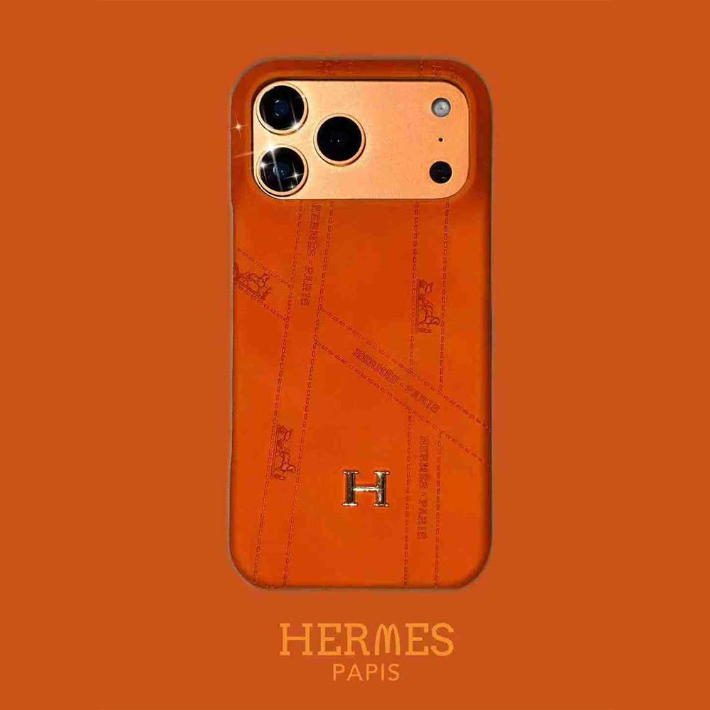 Hermès H Logo & Embossed Carriage Design iPhone Case