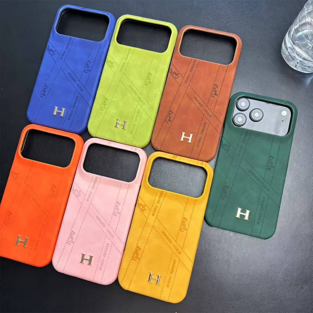 Hermès H Logo & Embossed Carriage Design iPhone Case