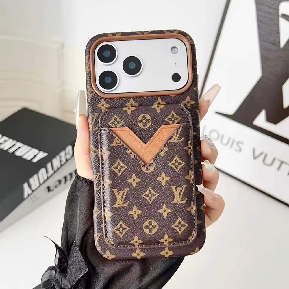 LV & Gucci V-shaped Flip-style Card Holder iPhone Case