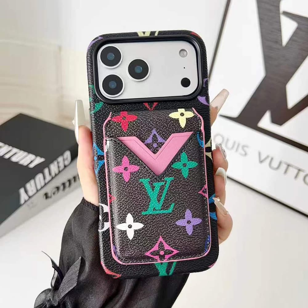 LV & Gucci V-shaped Flip-style Card Holder iPhone Case