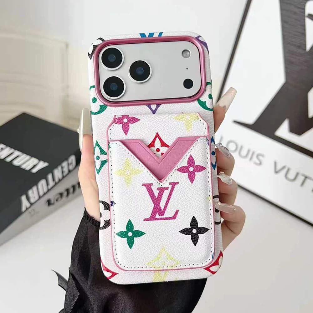LV & Gucci V-shaped Flip-style Card Holder iPhone Case