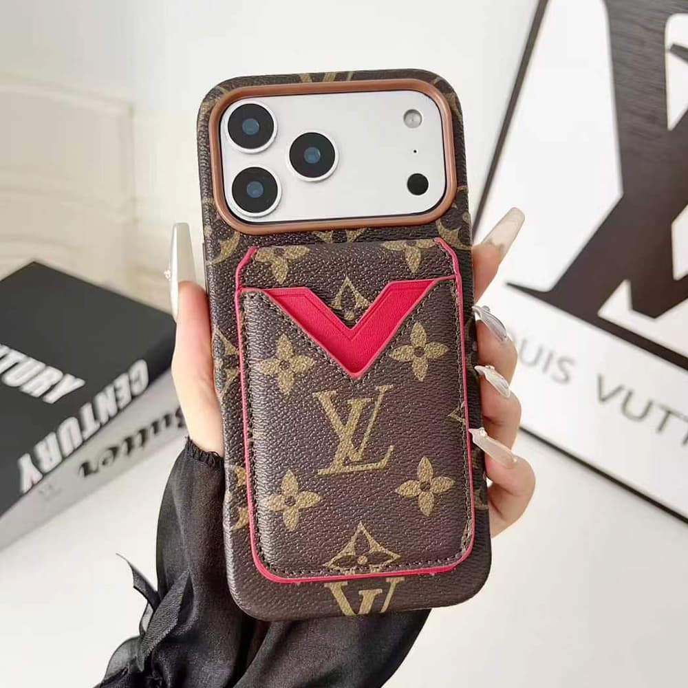 LV & Gucci V-shaped Flip-style Card Holder iPhone Case