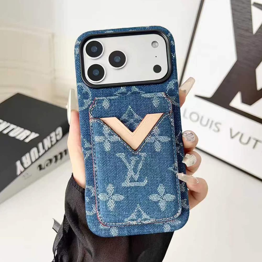 LV & Gucci V-shaped Flip-style Card Holder iPhone Case