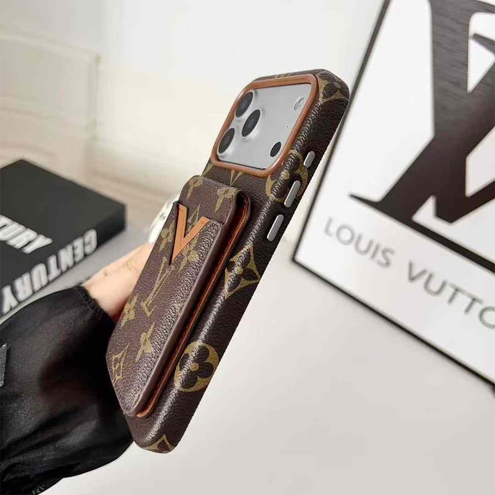 LV & Gucci V-shaped Flip-style Card Holder iPhone Case
