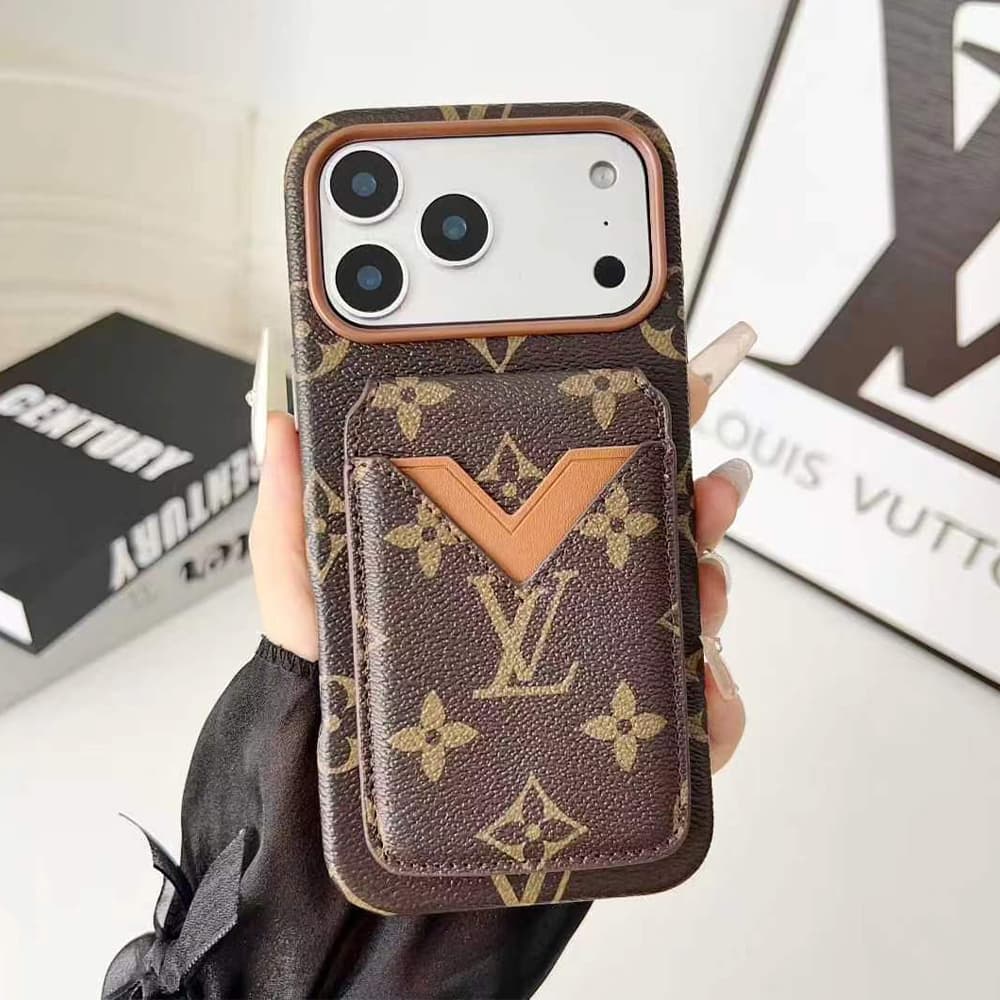 LV & Gucci V-shaped Flip-style Card Holder iPhone Case