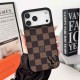 Louis Vuitton Large Metal Black LV Logo iPhone Case