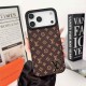 Louis Vuitton Large Metal Black LV Logo iPhone Case