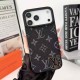 Louis Vuitton Large Metal Black LV Logo iPhone Case