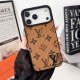 Louis Vuitton Large Metal Black LV Logo iPhone Case