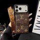 Louis Vuitton Monogram Pattern with Accordion Card Holder & Short Strap iPhone Case