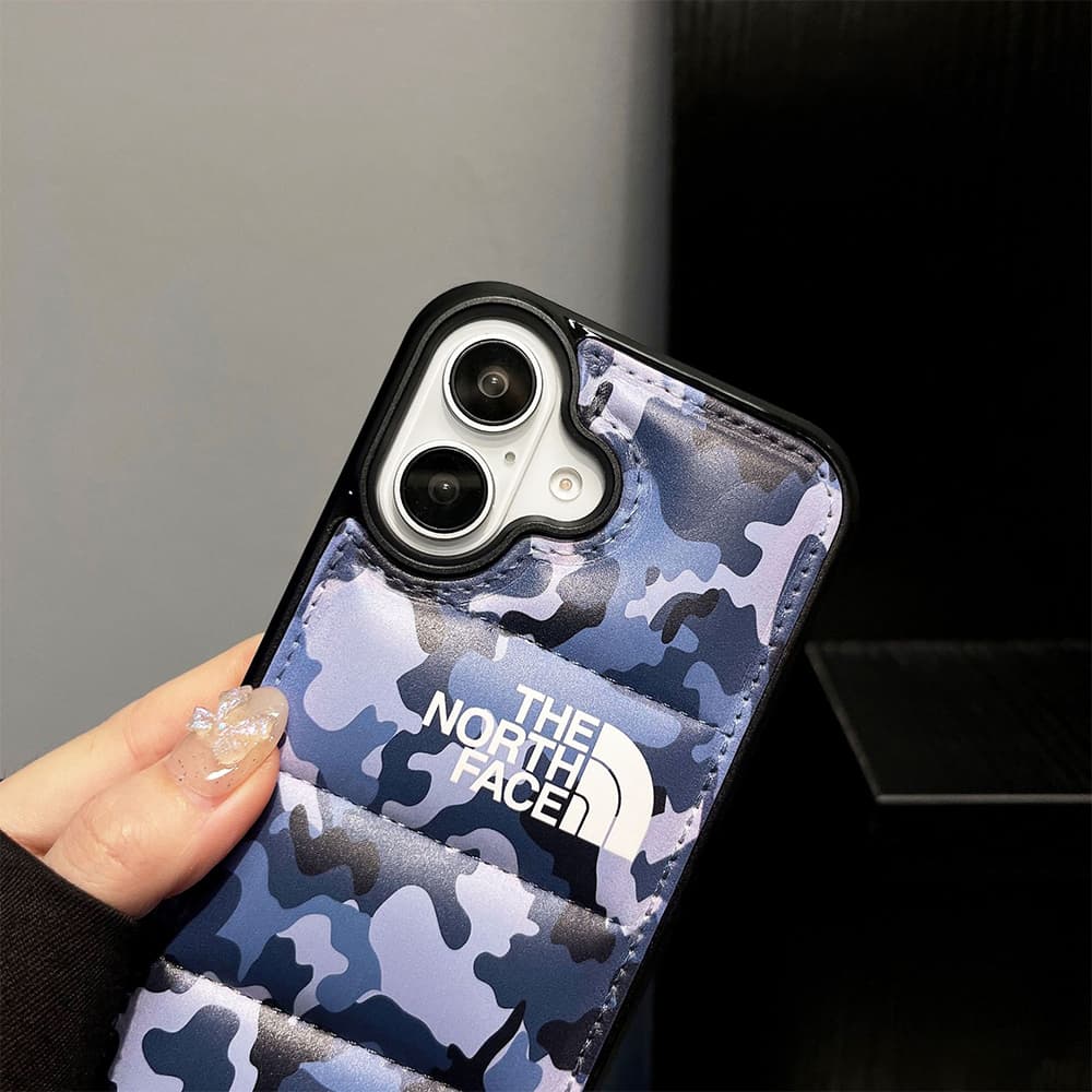 The North Face Camouflage Pattern with White Logo iPhone Case