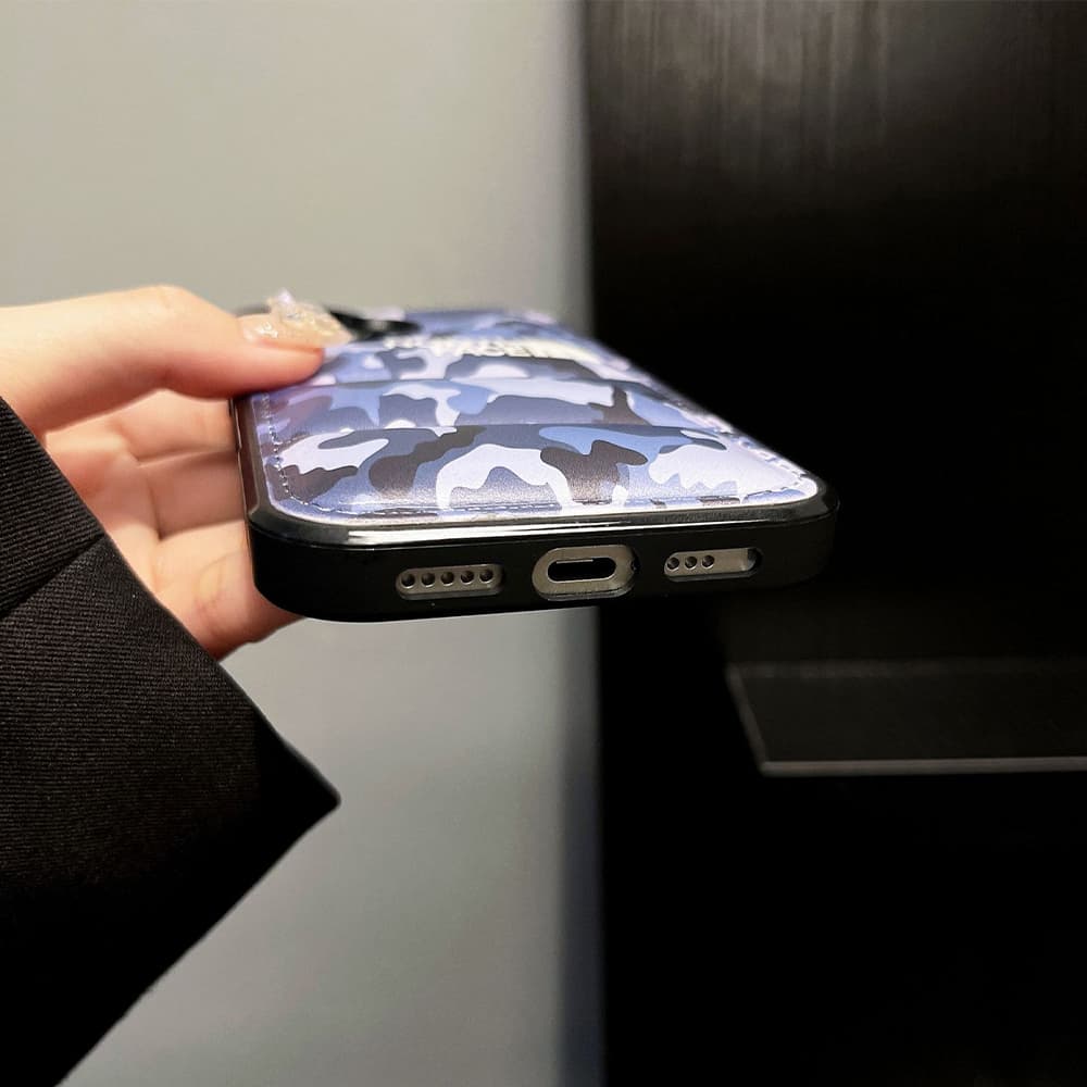 The North Face Camouflage Pattern with White Logo iPhone Case