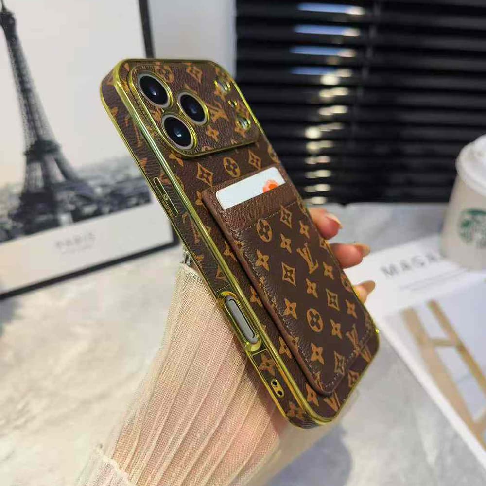 Louis Vuitton Gold Edge & Dual Card Holder iPhone Case
