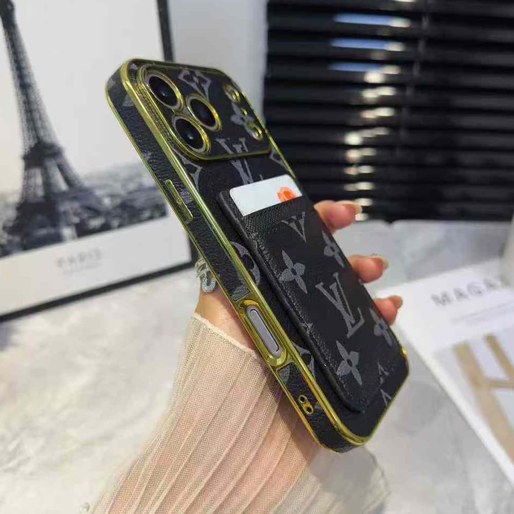 Louis Vuitton Gold Edge & Dual Card Holder iPhone Case