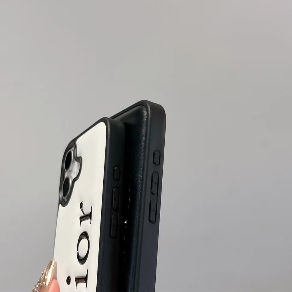 Dior Embossed Logo iPhone Case in Black & White