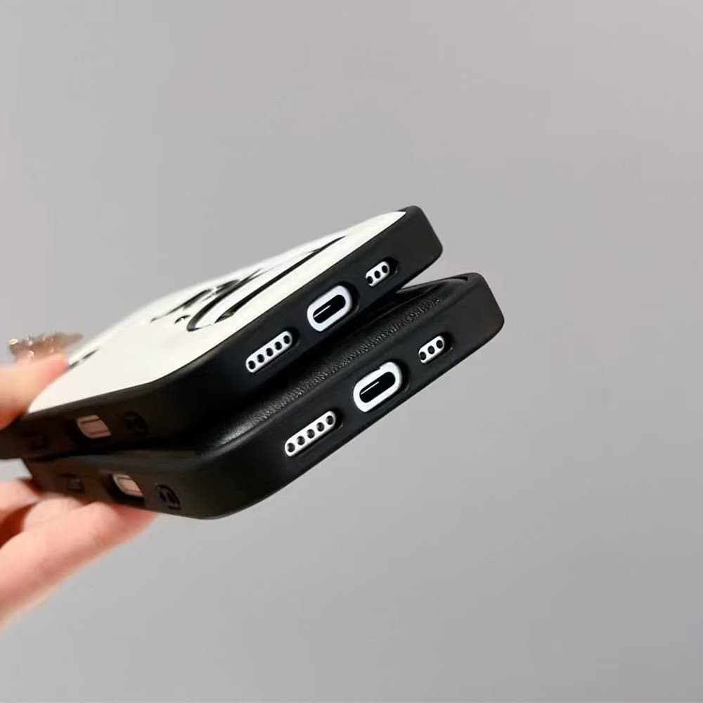 Dior Embossed Logo iPhone Case in Black & White