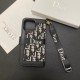 Dior Oblique Pattern with Flip Wallet & Metal CD Clasp iPhone Galaxy Case