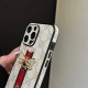 Gucci GG Pattern with Bee Charm & Web Strap iPhone Case