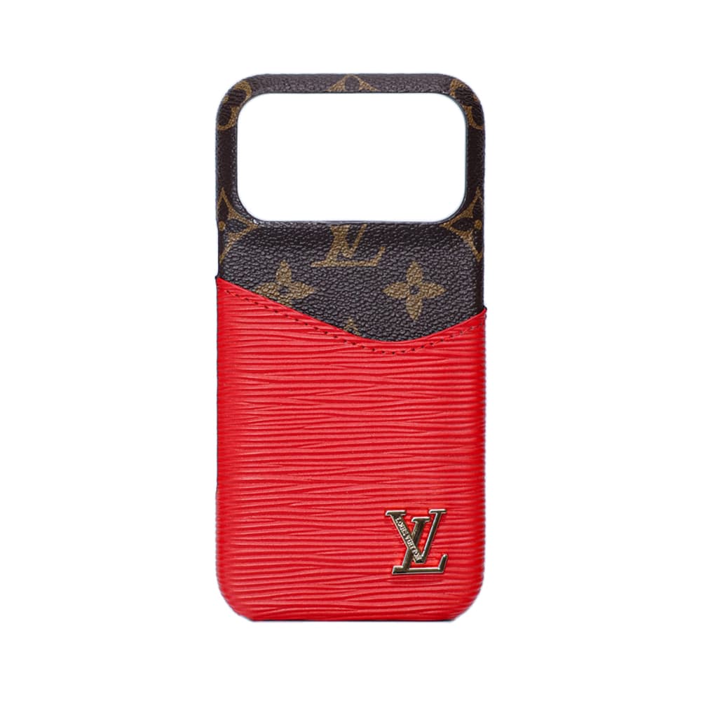 Louis Vuitton Ripple Design Card Pocket iPhone Case - Monogram Pattern with Metal LV Logo