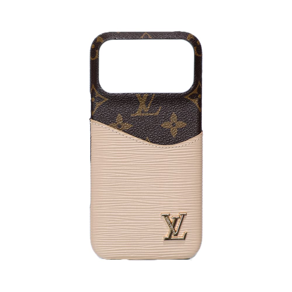 Louis Vuitton Ripple Design Card Pocket iPhone Case - Monogram Pattern with Metal LV Logo
