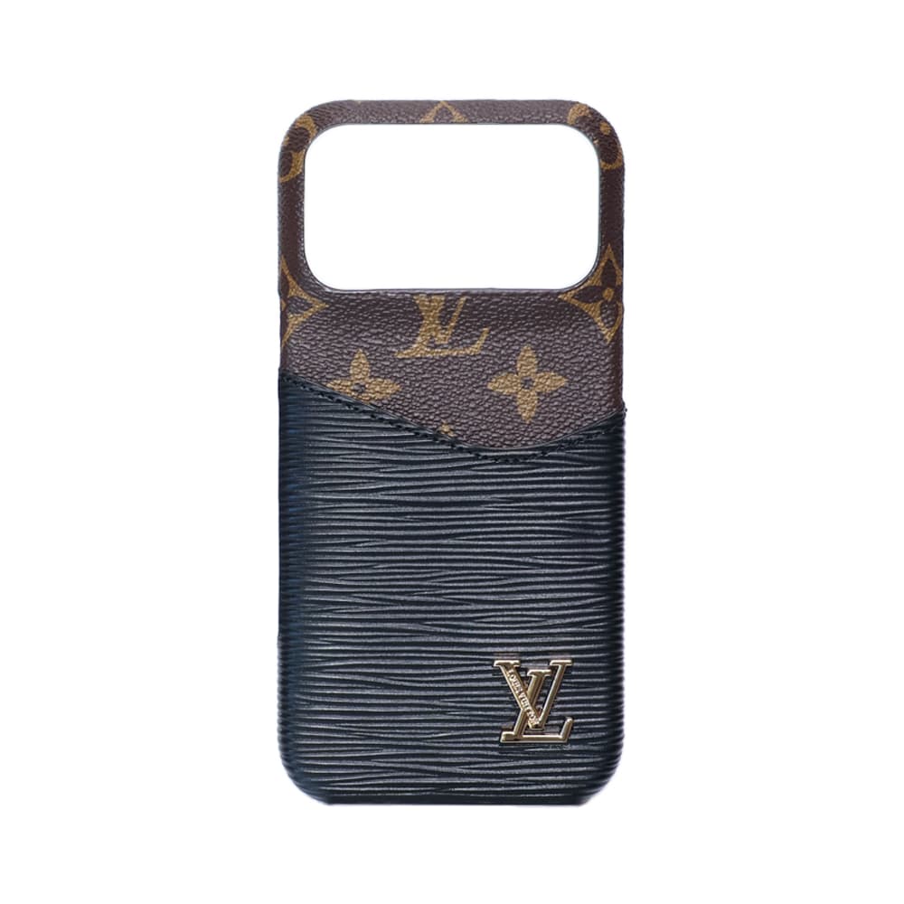 Louis Vuitton Ripple Design Card Pocket iPhone Case - Monogram Pattern with Metal LV Logo