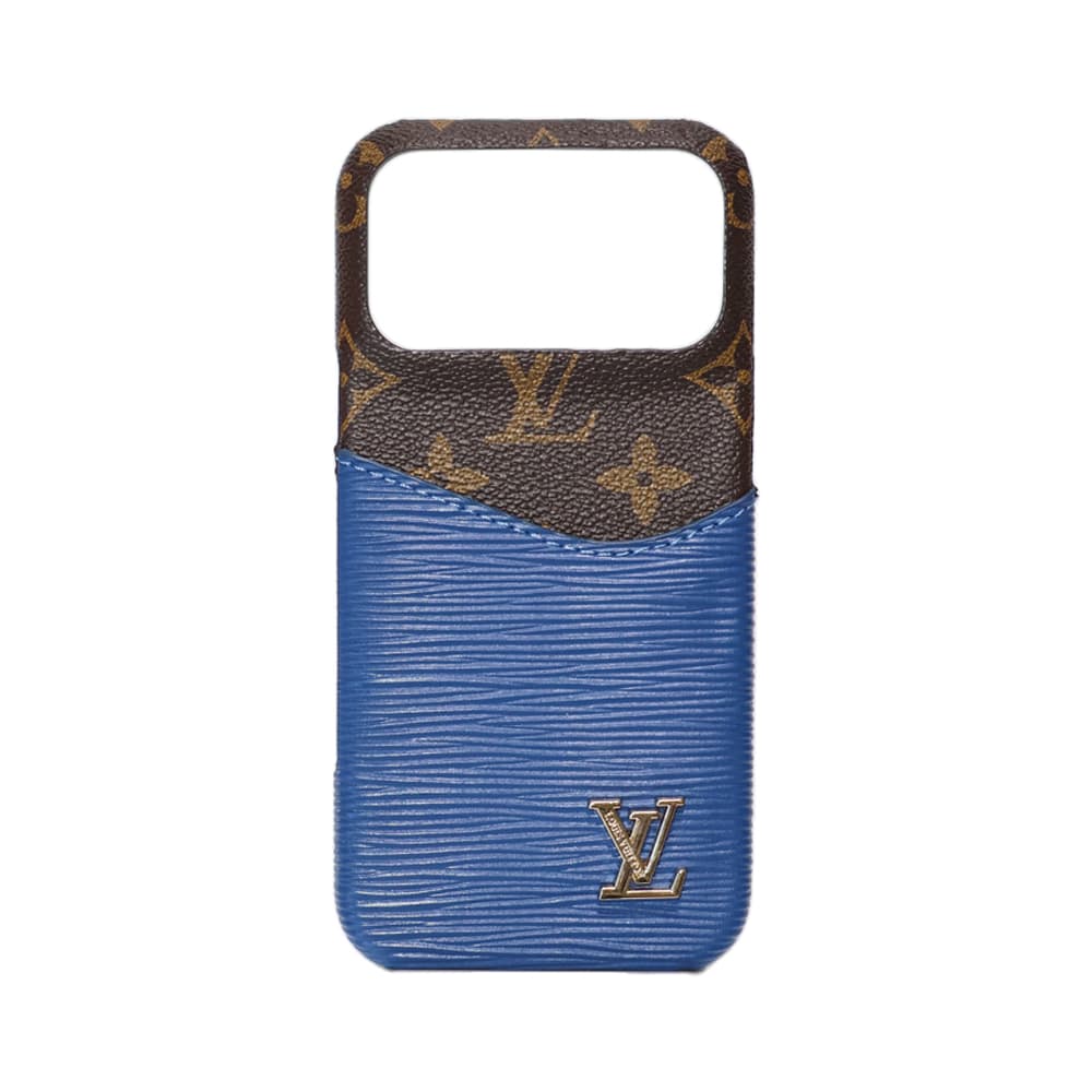 Louis Vuitton Ripple Design Card Pocket iPhone Case - Monogram Pattern with Metal LV Logo