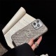 Chanel Velvet Finish Crystal CC Logo & Quilted Pattern iPhone Case