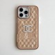 Chanel Velvet Finish Crystal CC Logo & Quilted Pattern iPhone Case
