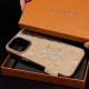Louis Vuitton Crystal LV Logo & Velvet Monogram iPhone Case