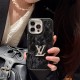 Louis Vuitton Crystal LV Logo & Velvet Monogram iPhone Case