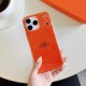 Hermès Glitter Design with Carriage Logo in Classic Orange iPhone Case