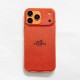 Hermès Glitter Design with Carriage Logo in Classic Orange iPhone Case