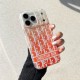 Dior Transparent Oblique Pattern with Orange White Design iPhone Case