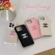 Chanel CC Logo & Pebbled Leather iPhone Case