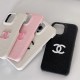 Chanel CC Logo & Pebbled Leather iPhone Case