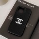 Chanel CC Logo & Pebbled Leather iPhone Case