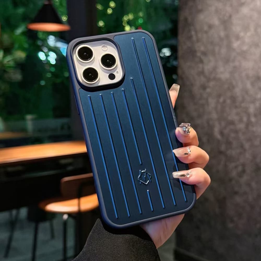 Rimowa Grooved Aluminum-Magnesium Alloy iPhone Case -  Blue