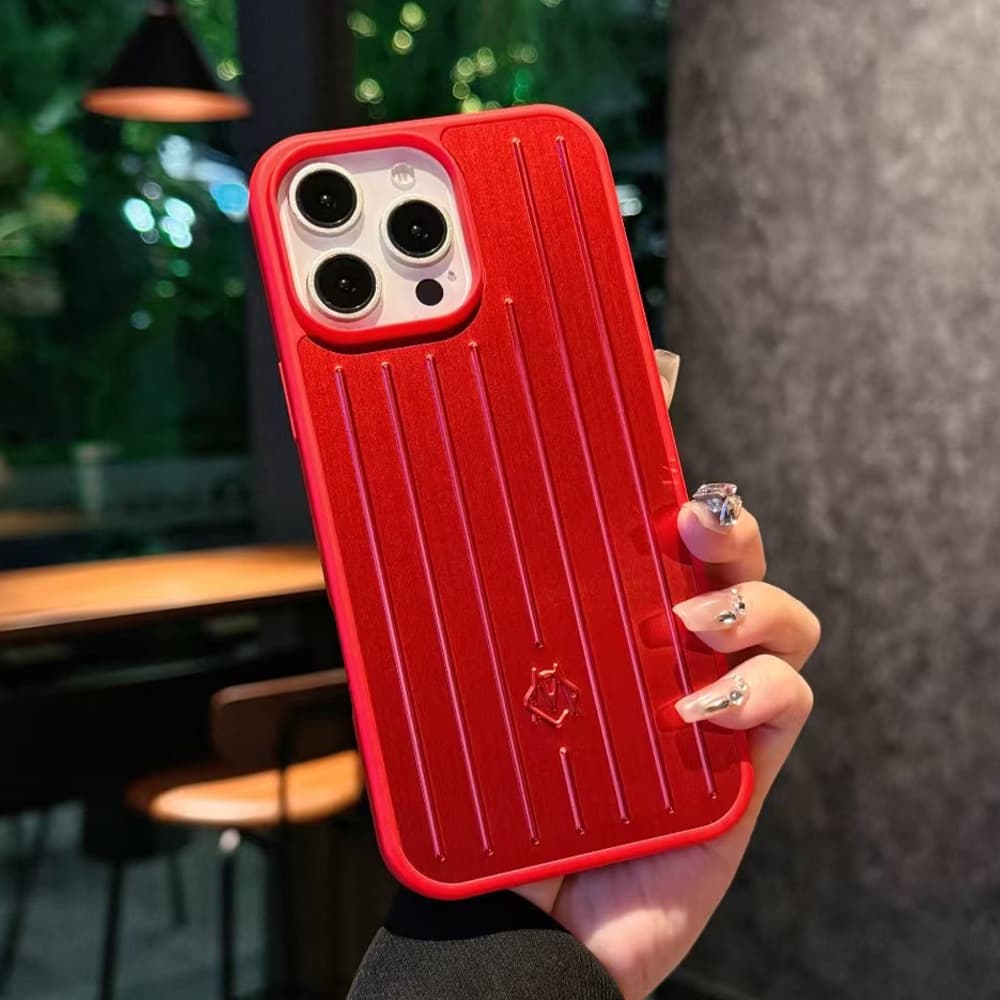 RIMOWA Aluminum Grooved Designer iPhone 14-16 Pro Max Case in 2 Colors