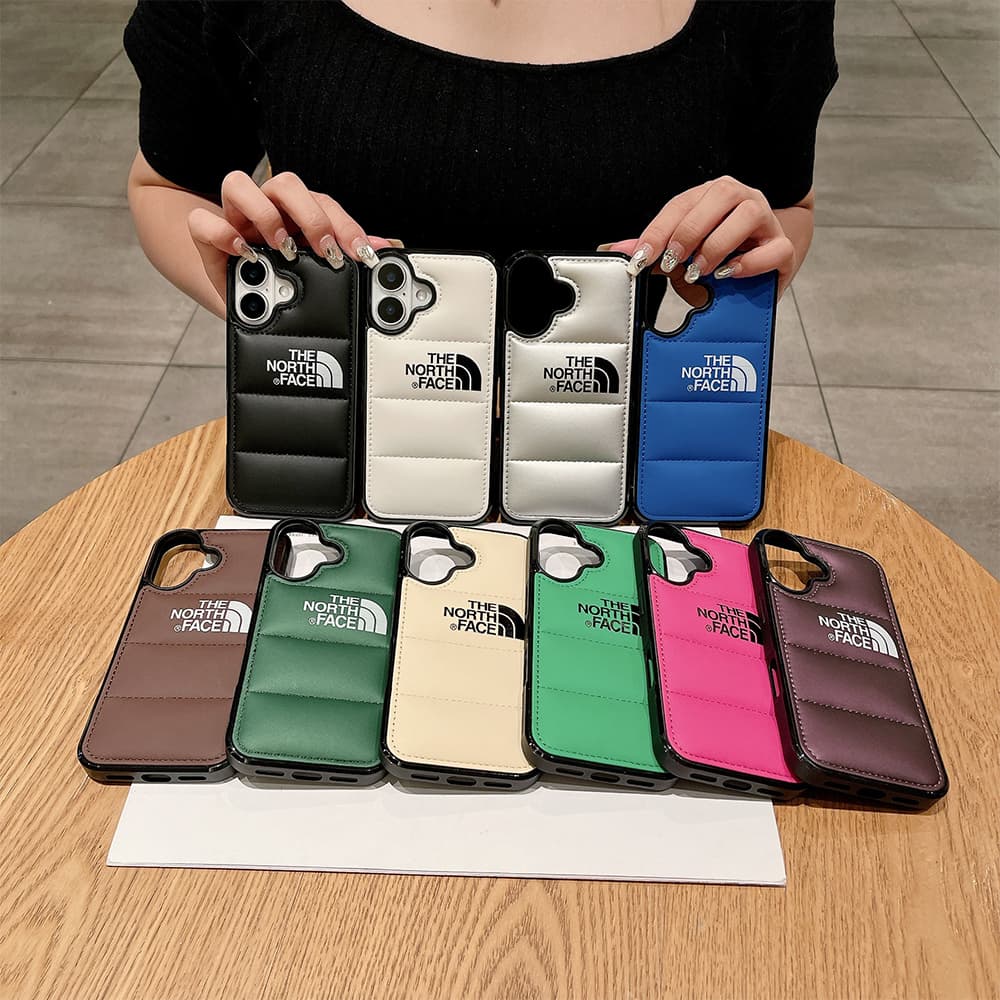 The North Face Quilted Puffer Design iPhone Case in 14 Colors