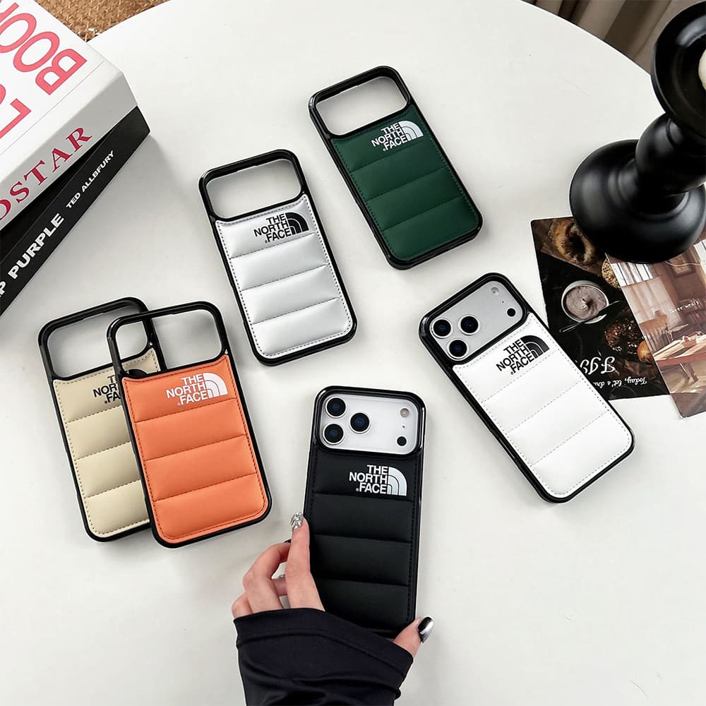 The North Face Quilted Puffer Design iPhone Case in 14 Colors